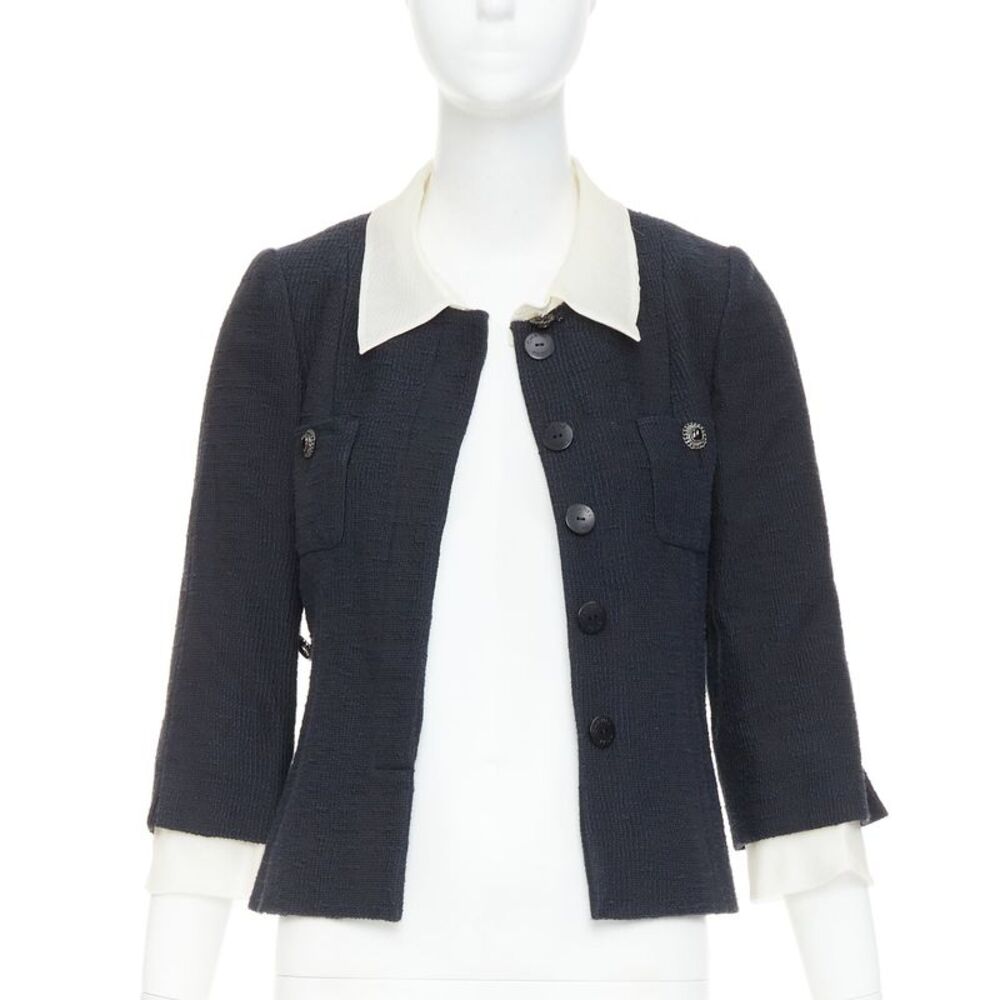 Chanel 2010 Silk Trim Crop Coat